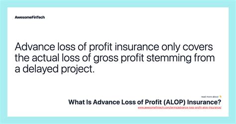 Advance Loss of Profit Insurance