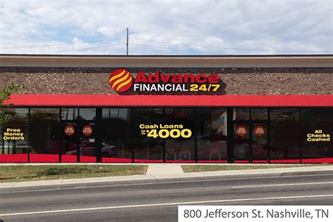 Advance financial 24 7 locations. OUR STORY. Family owned and operated, Advance Financial was founded in 1996 in Franklin, Tennessee. From its humble beginnings as a 3-store chain, the company has grown to include more than 100 locations throughout Tennessee and is now a leading fintech company offering online loans in 22 states. We currently employ more than 500 of our neighbors. 