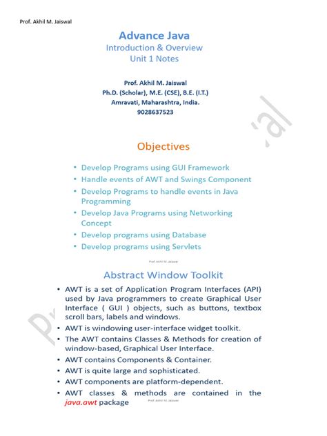 Advance web Technologies : Java