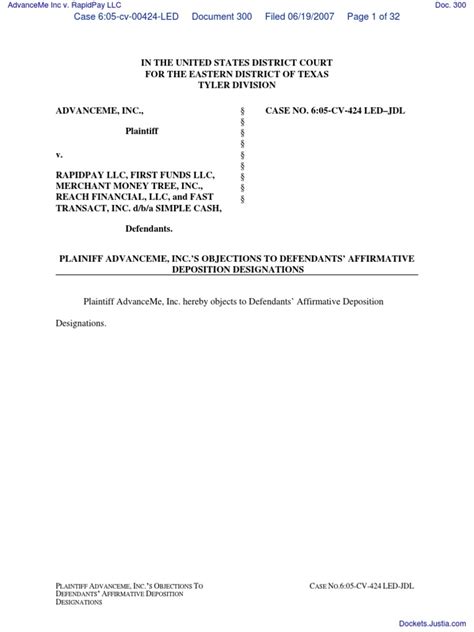AdvanceMe Inc v RapidPay LLC Document No 255