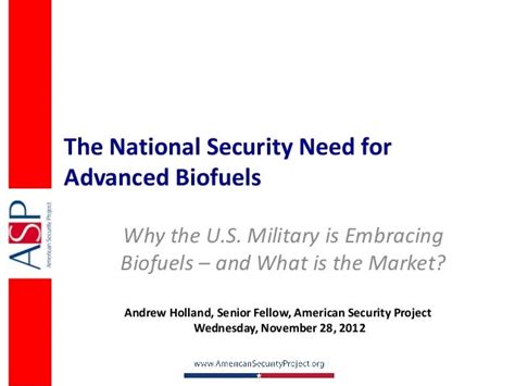 Advanced Biofuels and National Security