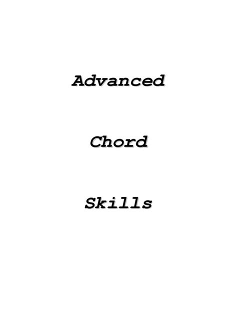 Advanced Chord Skills