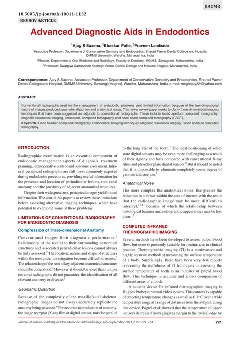 Advanced Diagnostic Aids in Endodontics 1 pdf