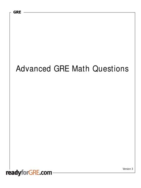 Advanced GRE Math Questions