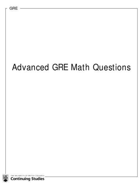 Advanced GRE Math Questions