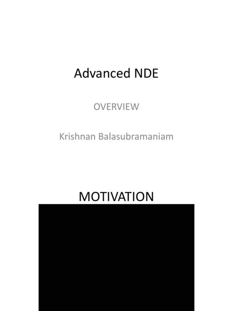 Advanced NDE Lesson 1