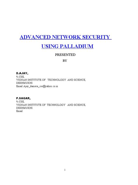 Advanced Network Security Using Palladium