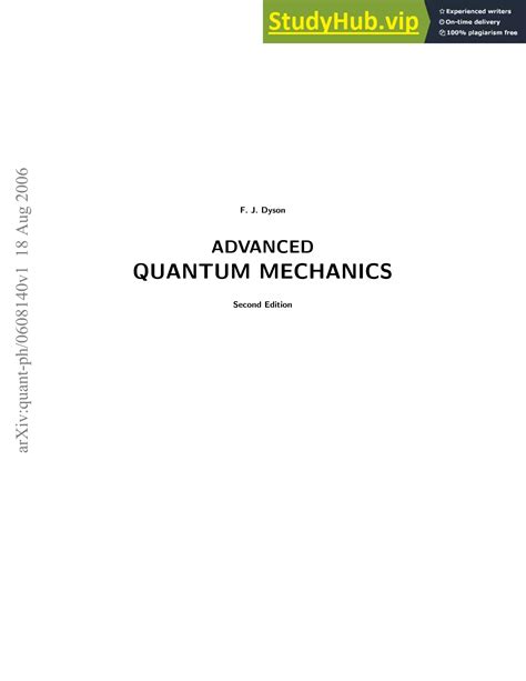 Advanced Quantum Mechanics Textbook Pdf