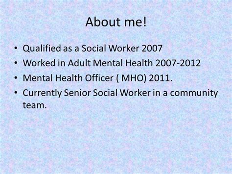 Advanced Social Work Studies - Mental Health Officer (MHO) …