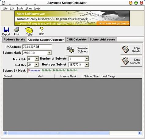Advanced Subnet Calculator for Windows