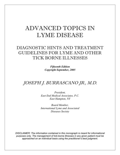 Advanced Topics in Lyme Disease