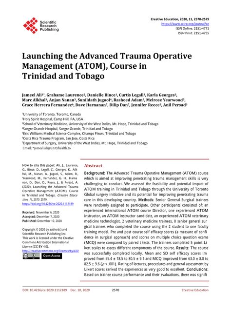 Advanced Trauma Operative Management