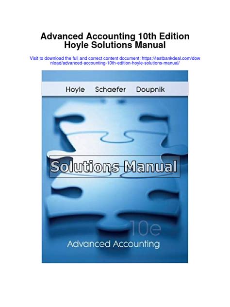Advanced accounting 10e hoyle solution manual. - Zeg me wie je vrienden zijn.