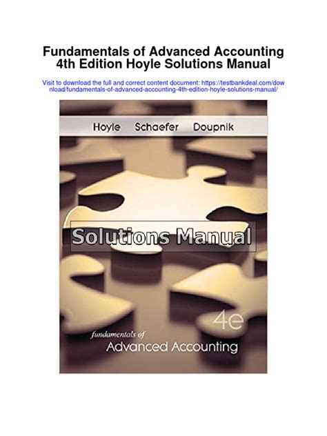 Advanced accounting 4th edition hoyle solution manual. - Transfer and business taxation valencia solution manual 6th edition.