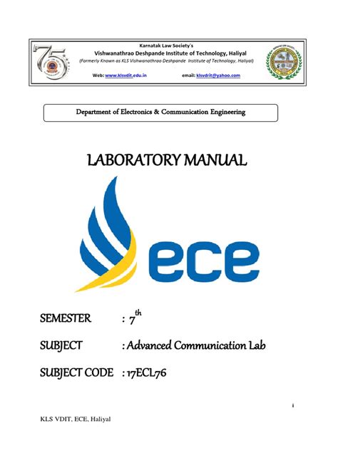 Advanced communication lab manual be vtu. - Manuali del refrigeratore di olio di daikin.