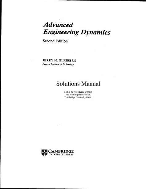 Advanced engineering dynamics ginsberg solution manual. - Praktisches handbuch der arbeit des tierischen immunsystems chinesische ausgabe.