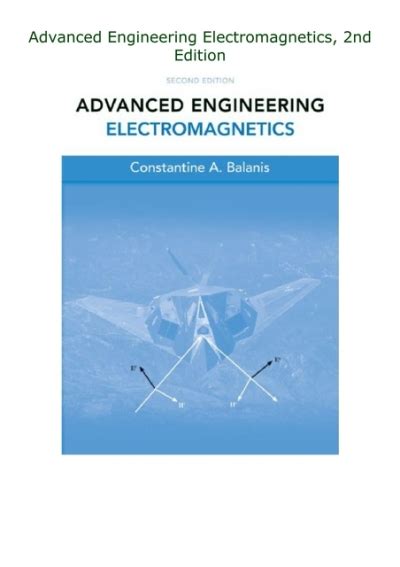 Advanced engineering electromagnetics 2nd edition solutions manual. - Ensayos en honor a fernando trejos escalante.