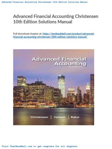 Advanced financial accounting christensen 10th edition solutions manual. - Scoperte dei codici latini e greci ne' secoli xiv e xv.
