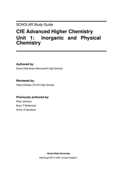 Advanced higher chemistry unit 1scholar study guide. - Manual de buceo en aguas abiertas padi.