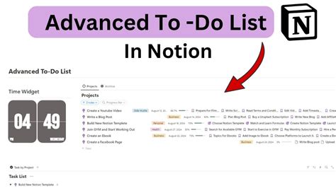 Advanced todo list in Notion Template YouTube
