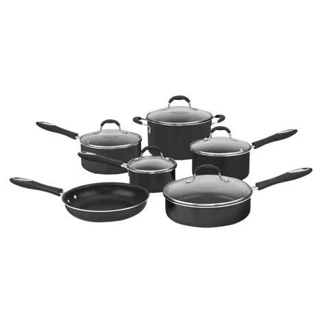 Advantage 11-Piece Black Cookware Set with Lids - The Home Depot