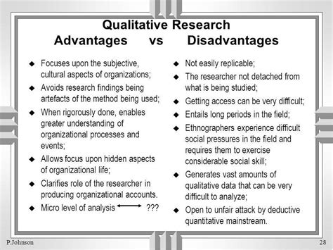 Advantages And Disadvantages: Qualitative Research