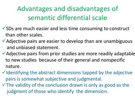 Advantages and Disadvantages of Semantic Differential Scale QuestionPro