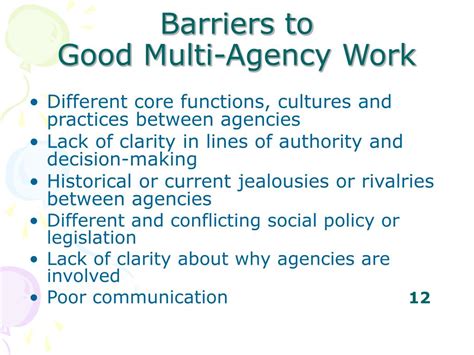 Advantages and challenges of multi-agency working