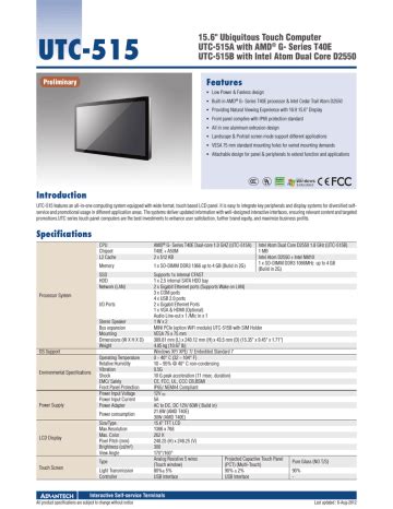 Advantech Utc 5 Datasheet Manualzz