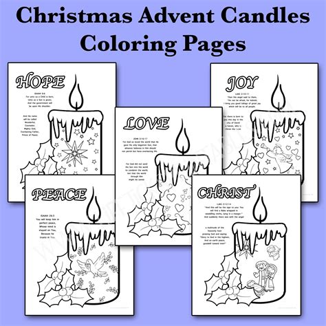Advent Candle Coloring Shee