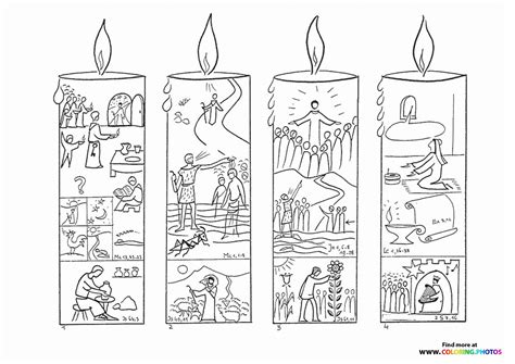 Advent Candles Coloring Page