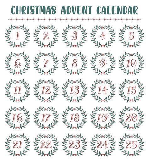 Advent Printable Numbers