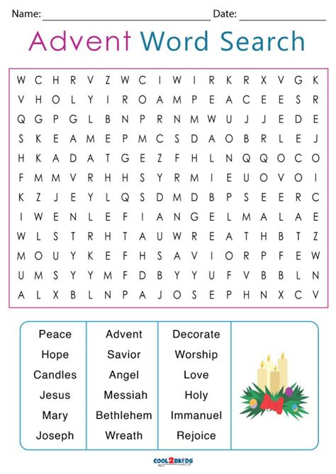 Advent Word Search - Christmas Resources (teacher made) - Twinkl