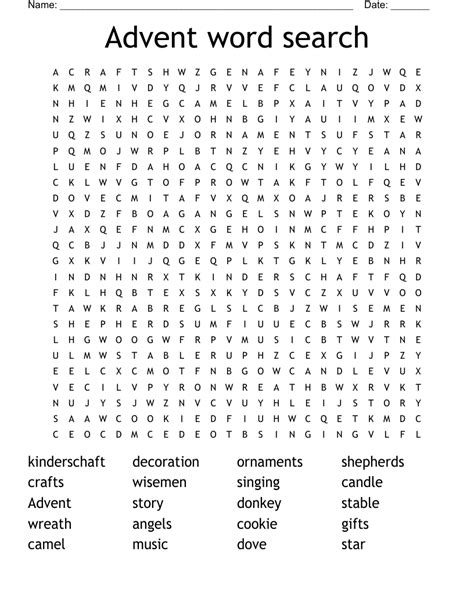 Advent Word Search Wordmint Word Search Printable