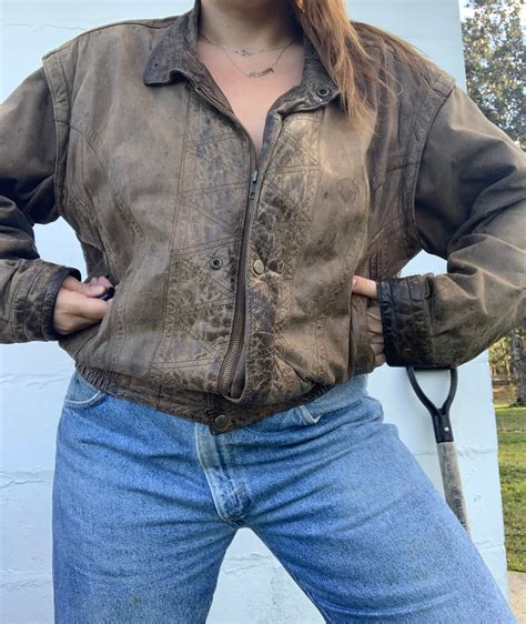 New Listing ADVENTURE Bound Women’s Leather Jacket Preowned Large With Shoulder Pads. $75.99. $29.45 shipping. Large, Wilsons ADVENTURE BOUND Western Leather Coat .... 