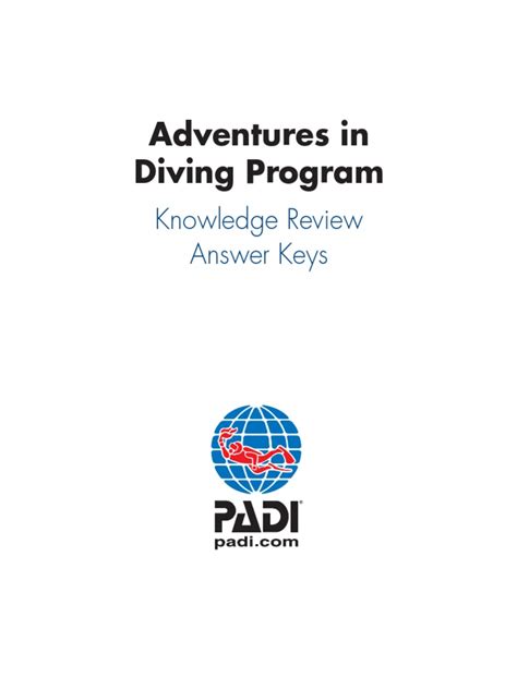 Adventure in diving manual knowledge review answers. - Handbook of evolution the evolution of living systems including hominids.