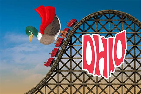 Adventurous duck takes ride on Ohio roller coaster