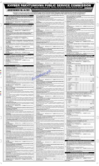 Advertisement NO 04 New Posts Nwfp Lecturer