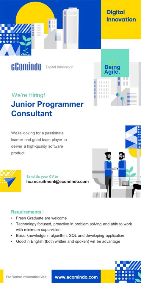 Advertisement for Jr Consultant and Computer Programmer