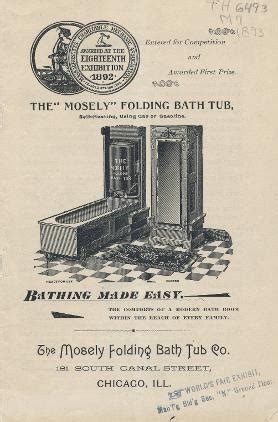 Advertisement for the Mosely Folding Bath Tub, 1893