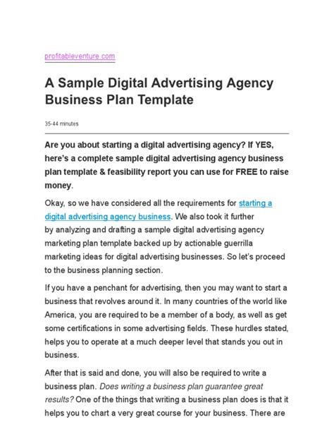 Advertising Agency Business Plan