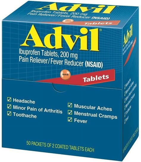 Advil Ibuprofen 200mg Tablets 50s Ibuprofen Tablets for