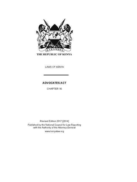 Advocates Act 18 of 1989 Cap 16 Laws of Kenya