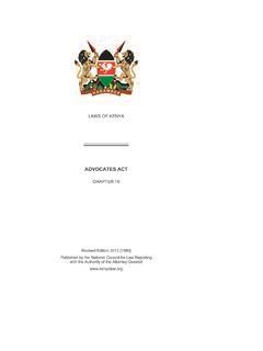 Advocates Act 18 of 1989 Cap 16 Laws of Kenya