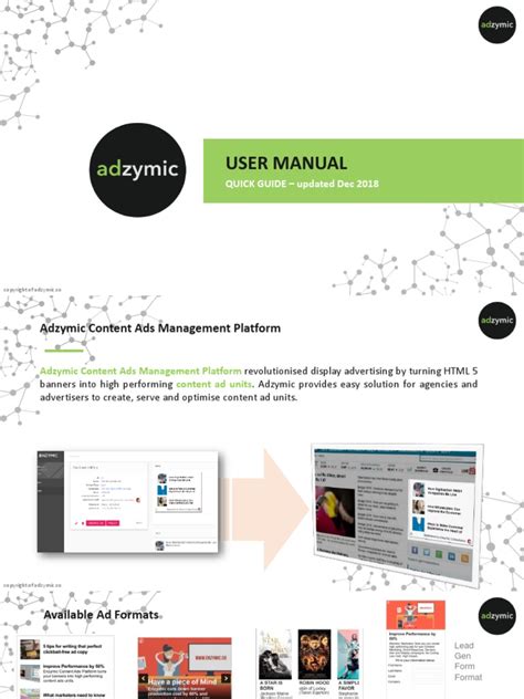 Adzymic User Guide 2018