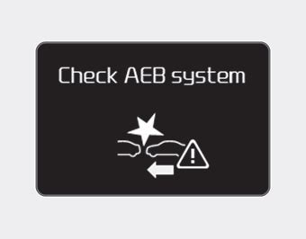 Aeb system warning light. The AEB warning message may appear along with the illumination of the ESC warning light. WARNING. The AEB is only a supplemental system for the driver’s convenience. The driver should hold the responsibility to control the vehicle operation. Do not solely depend on the AEB system. 