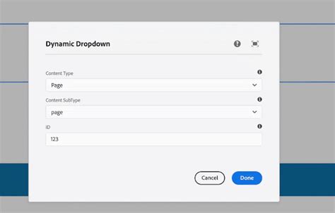 Aem dialog dropdown. .  ...