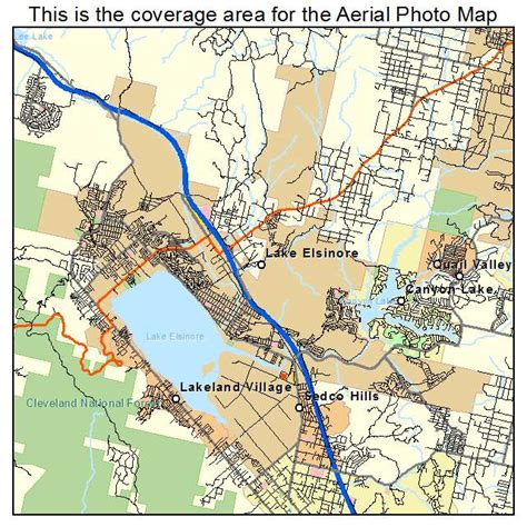 Aerial Photography Map of Lake Elsinore, CA California