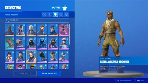 The account has 71 skins, 64 dances, 35 harvesting tools and 52 gliders. Rare items include: Aerial assault trooper, special forces, OG john wick (The Reaper), dark voyager and a bunch of other rare chapter 1 season 1 item shop skins. Rare dances include Ride the pony and Take The L. The account has every win umbrella from chapter 1 and also .... 