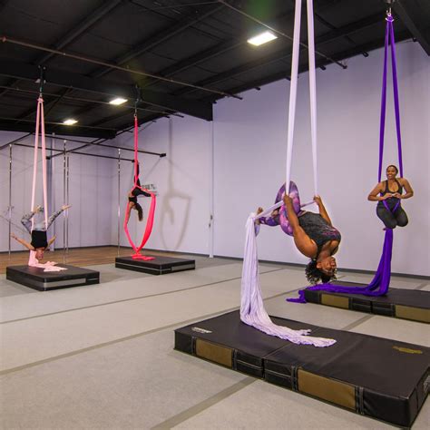 Aerial classes. We suggest a minimum of 10 beginning aerial classes, being able to invert off the ground and to be able to climb the length of the silks at least 2 times without touching the floor. Ages 15-Adult. Aerial Yoga. This all levels sling class brings yoga poses off the mat and into the air. Here the focus is on postures that will lengthen the muscles ... 